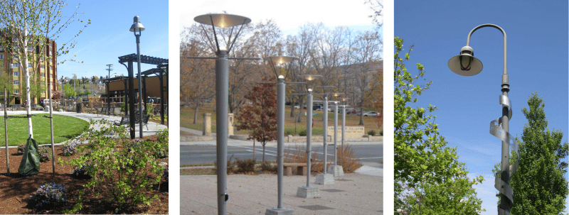Posibles características del espacio público: ejemplos de iluminación peatonal. 